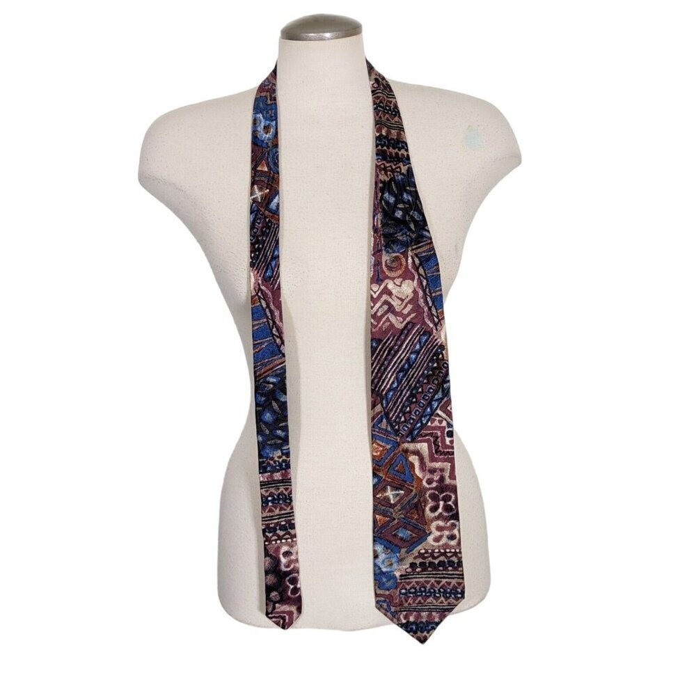 Vintage Guy Laroche Paris Silk Neck Tie Multicolor Abstract Made In Italy